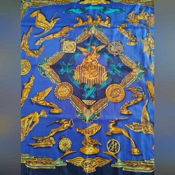 Vintage Scarf Parures De Vent Car Ornaments Gold - Picture 9 of 16